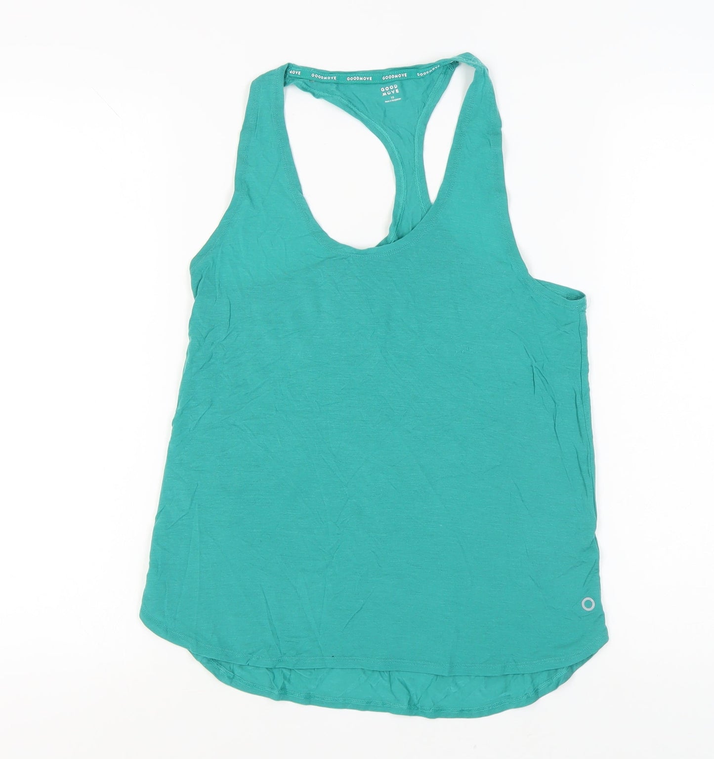 Marks and Spencer Women's Green Racerback Tank - Size 10