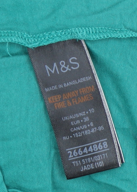 Marks and Spencer Women's Green Racerback Tank - Size 10