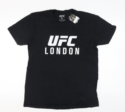 UFC Men's Black Cotton London Graphic T-Shirt Size L