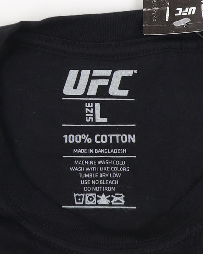UFC Men's Black Cotton London Graphic T-Shirt Size L