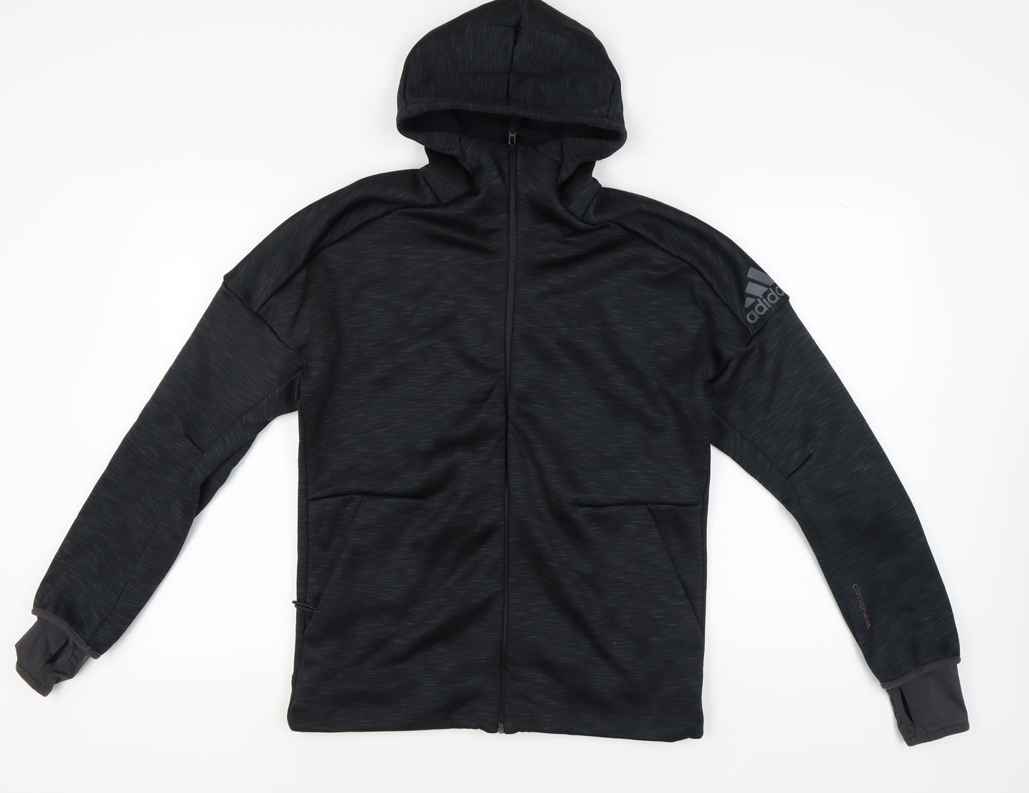 Adidas Men's Black Full Zip Hoodie, Size M