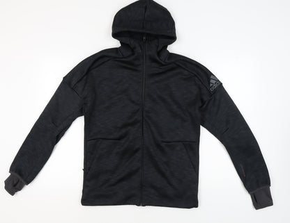 Adidas Men's Black Full Zip Hoodie, Size M