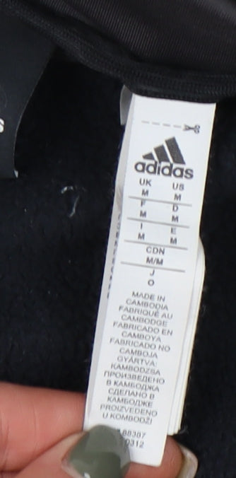 Adidas Men's Black Full Zip Hoodie, Size M