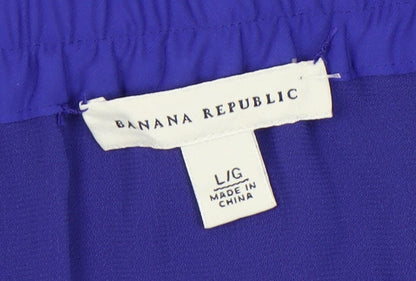 Banana Republic Women's Blue Pleated Skirt L