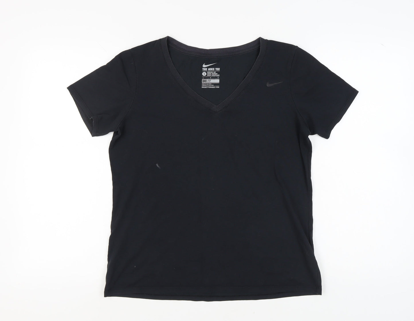 Nike Women's Black V-Neck T-Shirt L