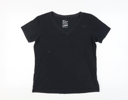 Nike Women's Black V-Neck T-Shirt L