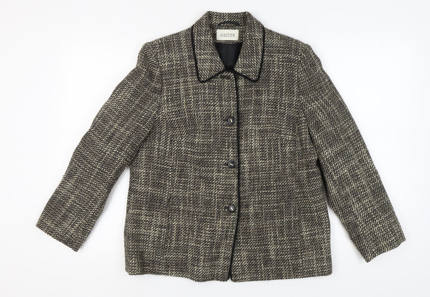 Eastex Women's Brown Check Blazer UK 14 Classic