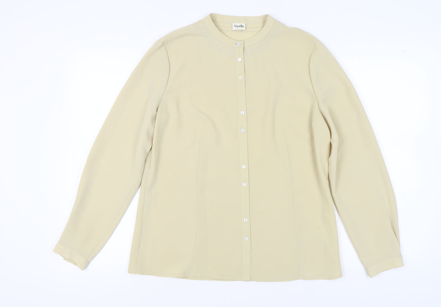 Womens UK Size 12 Viyella Beige  Blouse