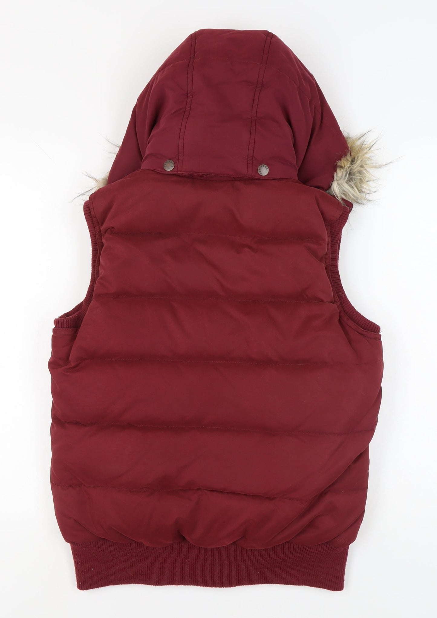 Fat Face Women's Red Hooded Puffer Waistcoat Size 10