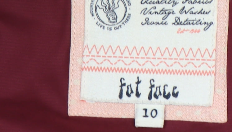 Fat Face Women's Red Hooded Puffer Waistcoat Size 10