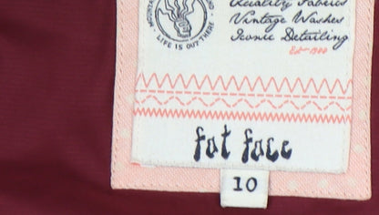 Fat Face Women's Red Hooded Puffer Waistcoat Size 10