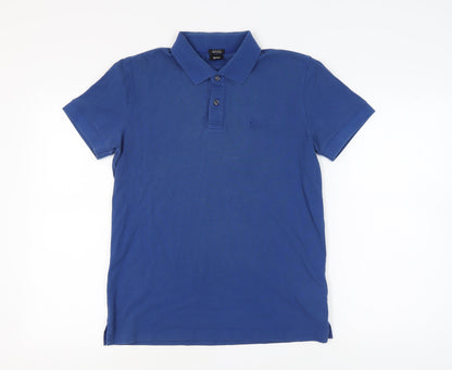 Hugo Boss Men's Blue Polo Shirt, Size M, Casual Style