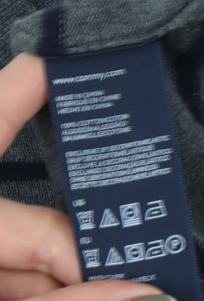 Tommy Hilfiger Men's Grey XL Striped Pullover Jumper