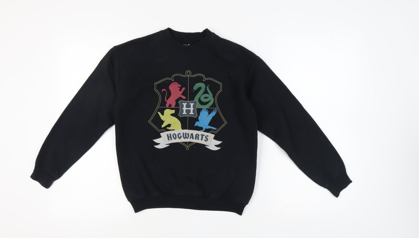 Harry Potter Unisex Kids Black Hogwarts Graphic Sweatshirt L