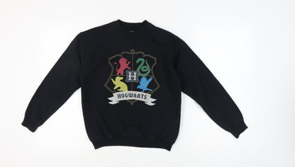 Harry Potter Unisex Kids Black Hogwarts Graphic Sweatshirt L