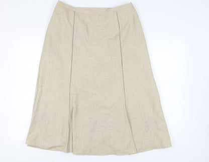 Eastex Women's Beige Midi Skirt Size 18 Polyester