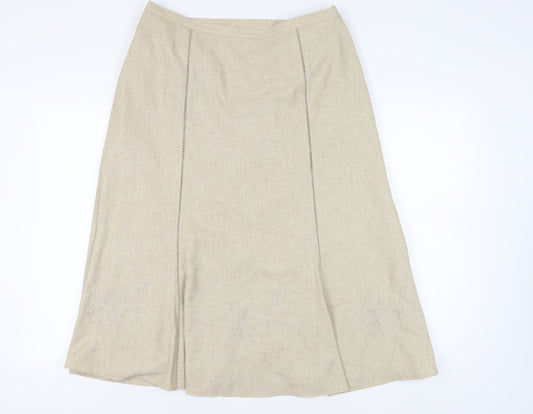 Eastex Women's Beige Midi Skirt Size 18 Polyester