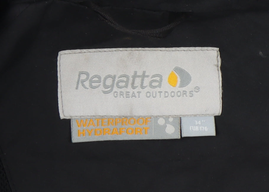 Mens UK Size 34 Regatta Black Rain Coat