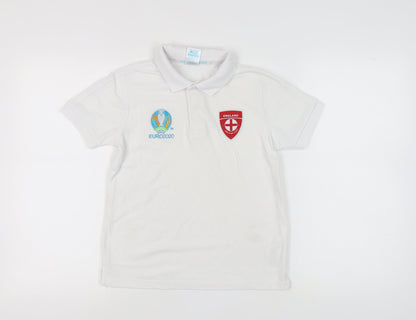 UEFA Euro 2020 Boys White Polo Shirt, Football, 11-12 Years