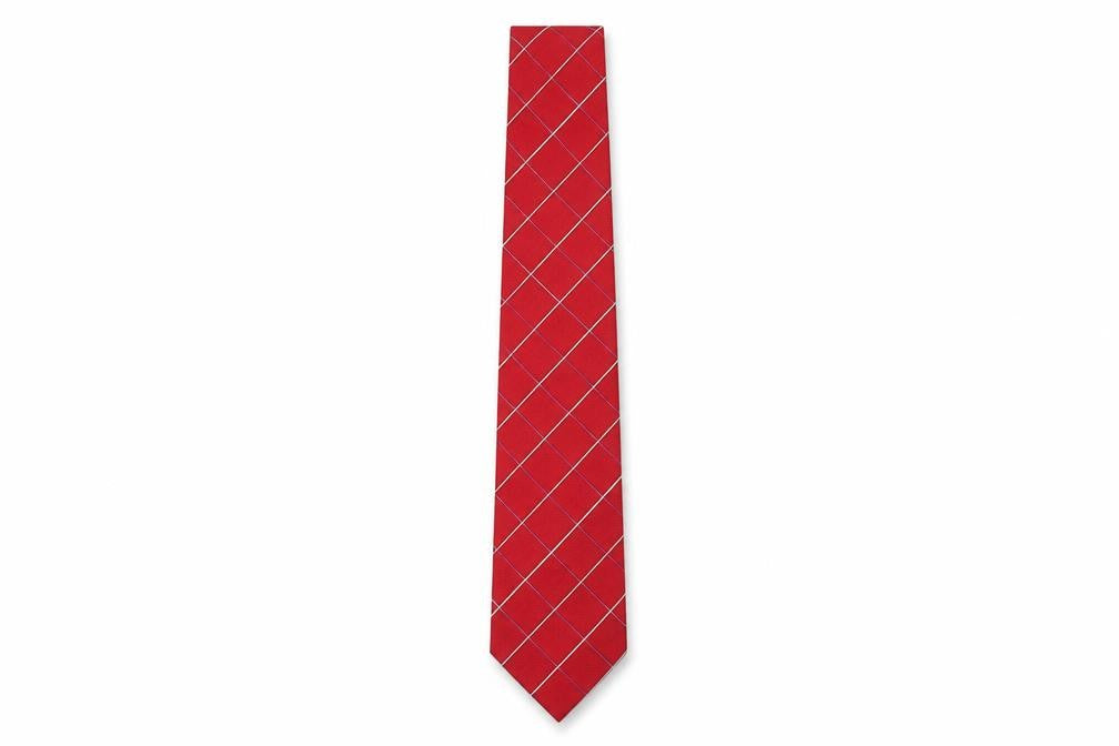 Mens Austin Reed Red Plaids & Checks 100% Silk  Tie