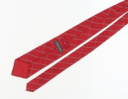 Austin Reed Men's Red Checked Silk Tie