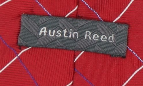 Austin Reed Men's Red Checked Silk Tie