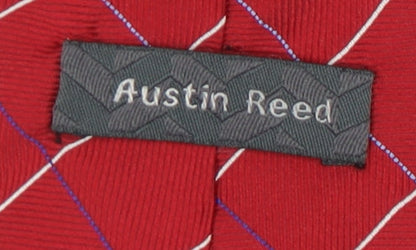 Austin Reed Men's Red Checked Silk Tie