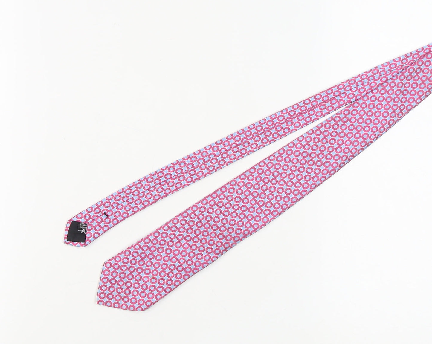 Jaeger Men's Pink Geometric Silk Tie