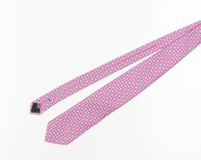 Jaeger Men's Pink Geometric Silk Tie