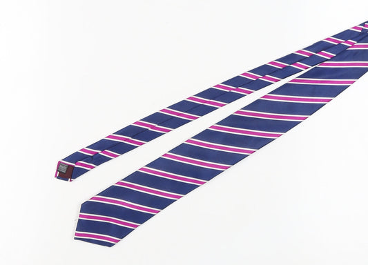 Marks and Spencer Men's Blue Striped Tie One Size