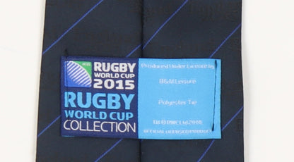 Rugby World Cup Men's Blue Striped Polyester Tie