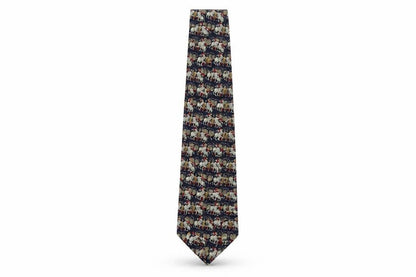 Mens René Chagal Blue Geometric 100% Silk  Tie