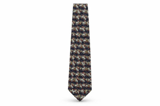 Mens René Chagal Blue Geometric 100% Silk  Tie