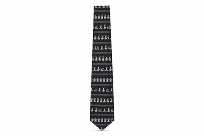 Marks & Spencer Men's Black Silk Tie, Geometric Pattern