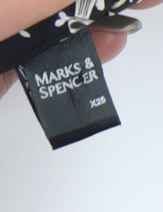 Marks & Spencer Men's Black Silk Tie, Geometric Pattern