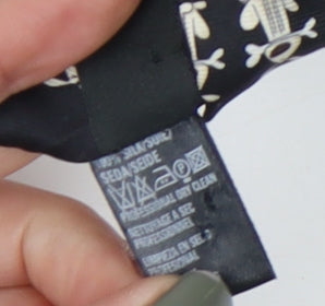 Marks & Spencer Men's Black Silk Tie, Geometric Pattern