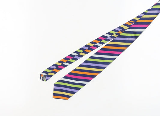 Marks and Spencer Luxury Silk Striped Men's Tie Multicoloured