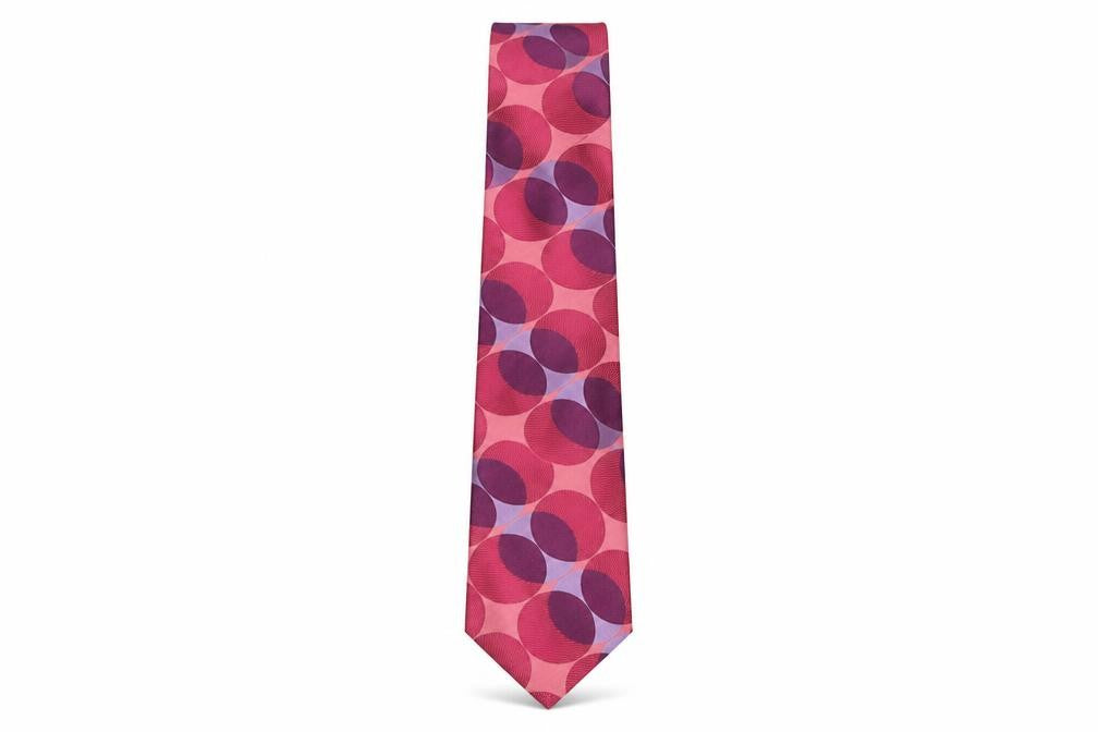 Mens Ted Baker Pink Geometric 100% Silk  Tie