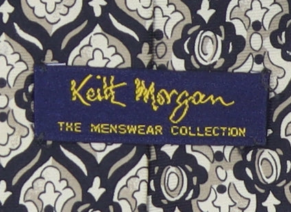 Keith Morgan Men's Black Geometric Silk Tie