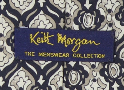 Keith Morgan Men's Black Geometric Silk Tie