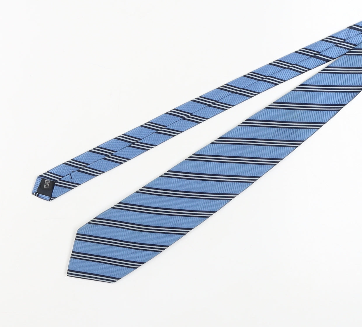 Mens Daniel Hechter Blue Striped 100% Silk  Tie