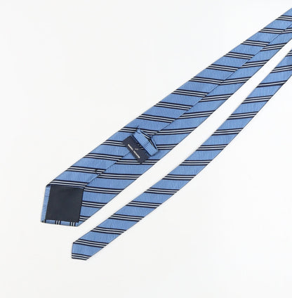 Mens Daniel Hechter Blue Striped 100% Silk  Tie