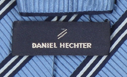 Mens Daniel Hechter Blue Striped 100% Silk  Tie