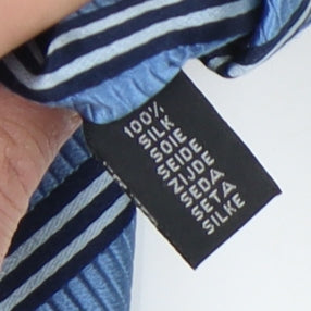 Mens Daniel Hechter Blue Striped 100% Silk  Tie