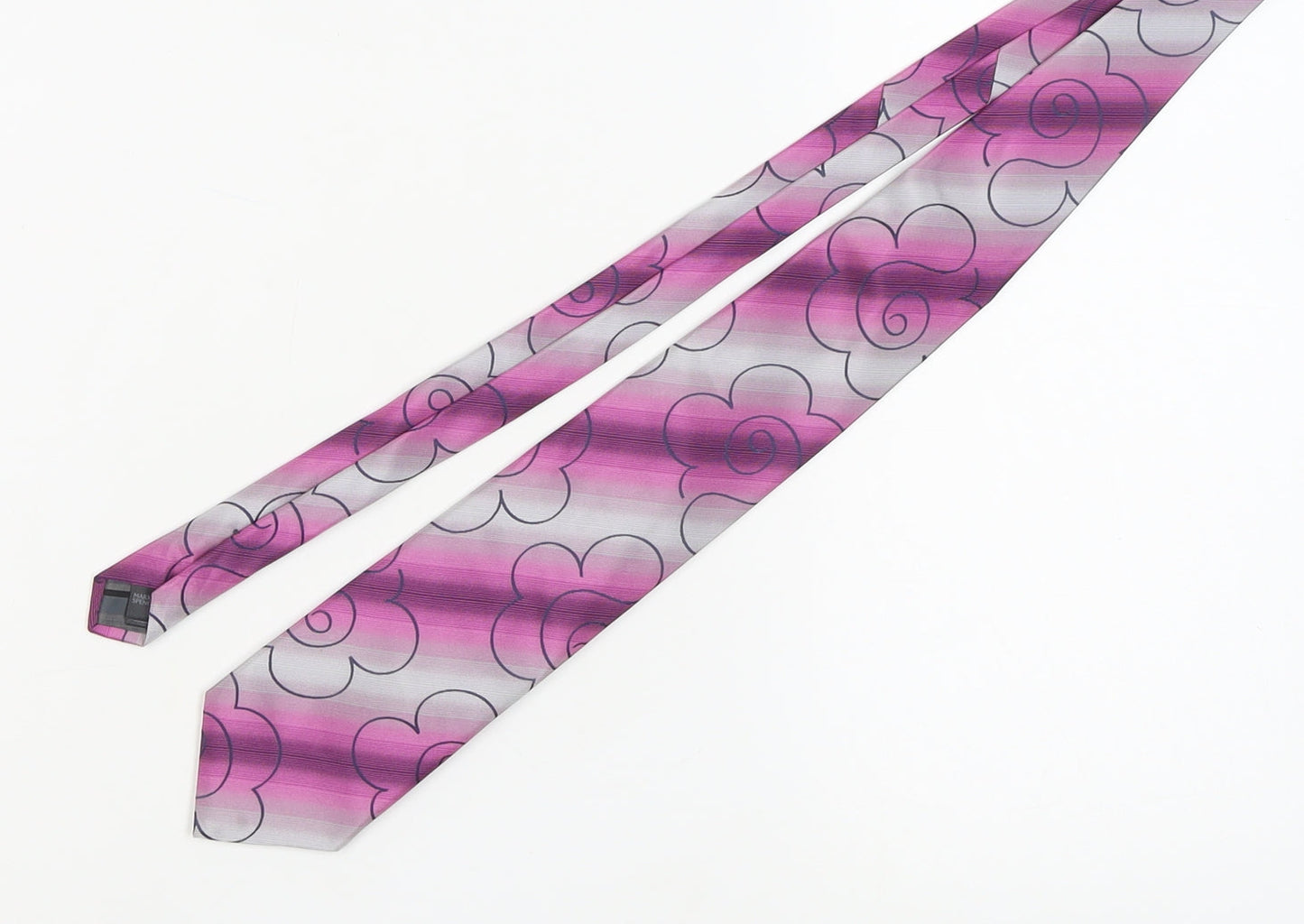 Marks and Spencer Men's Pink Floral Silk Tie
