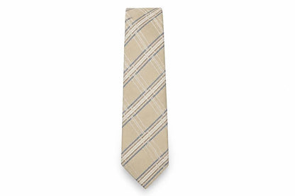 Mens Pierre Cardin Beige Plaids & Checks 100% Silk  Tie