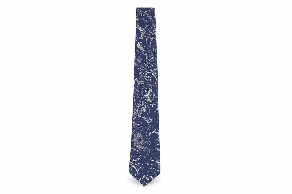 Mens Jeff Banks Blue Paisley 100% Polyester  Tie