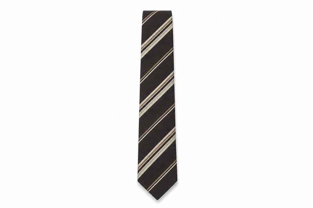 Mens Daniel Hechter Brown Striped 100  Tie