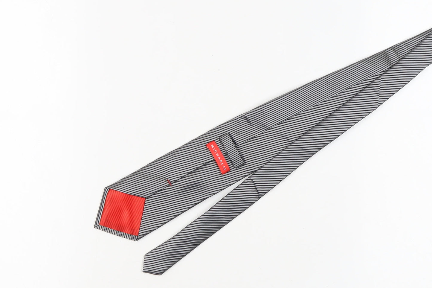 Michaelis Men's Black Striped Silk Tie One Size