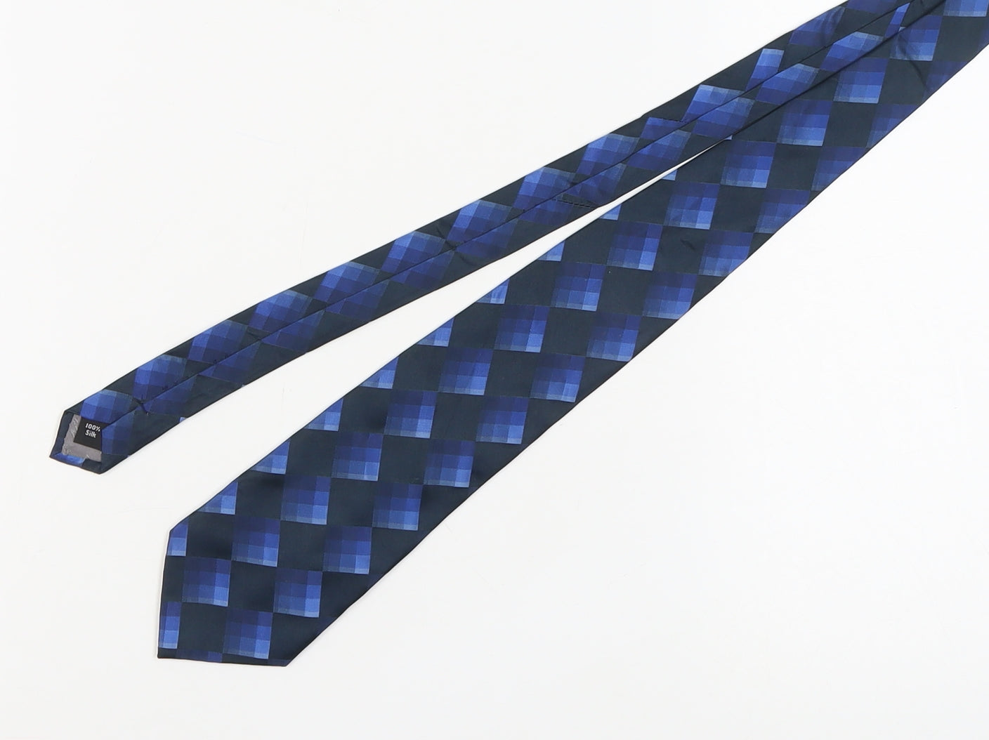 Thomas Nash Men's Blue Checked Silk Tie